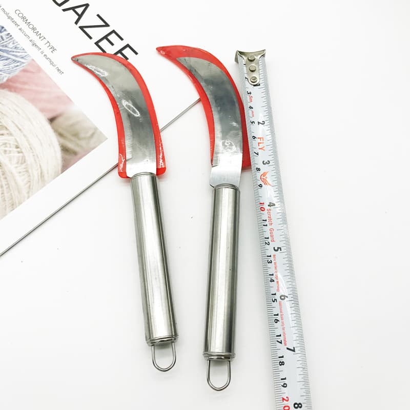 Round Handle Steel Curved Knife Stainless Steel Pineapple Knife Household Kitchen Fruit Vegetable Peeler Wholesale