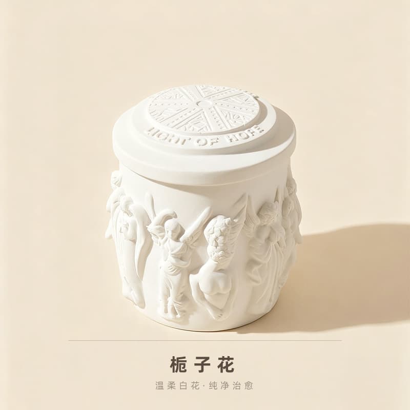 Angel Statue Aromatherapy Candle Premium Scented Gypsum Cup Candle Bedroom Ambiance Decor