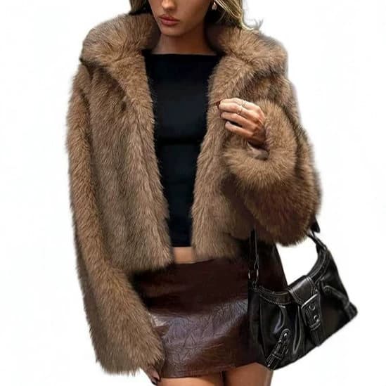 European and American Autumn/Winter New Faux Fur Jacket Women's Short Coat Outerwear for Export c0025