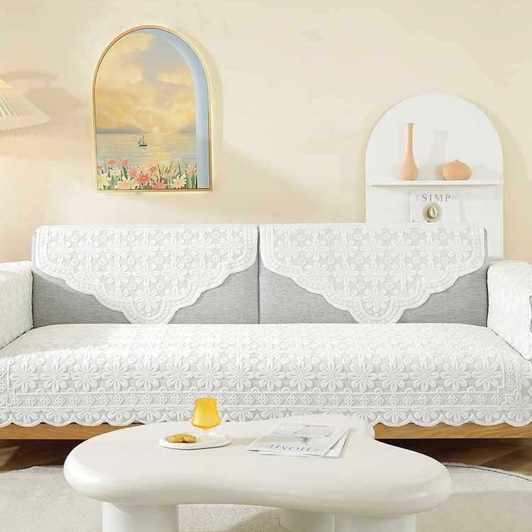 Lace Sofa Cover Thickened Non-Slip Backrest Cover Armrest Cover Sofa Cloth Fabric Sofa Slipcover Throw