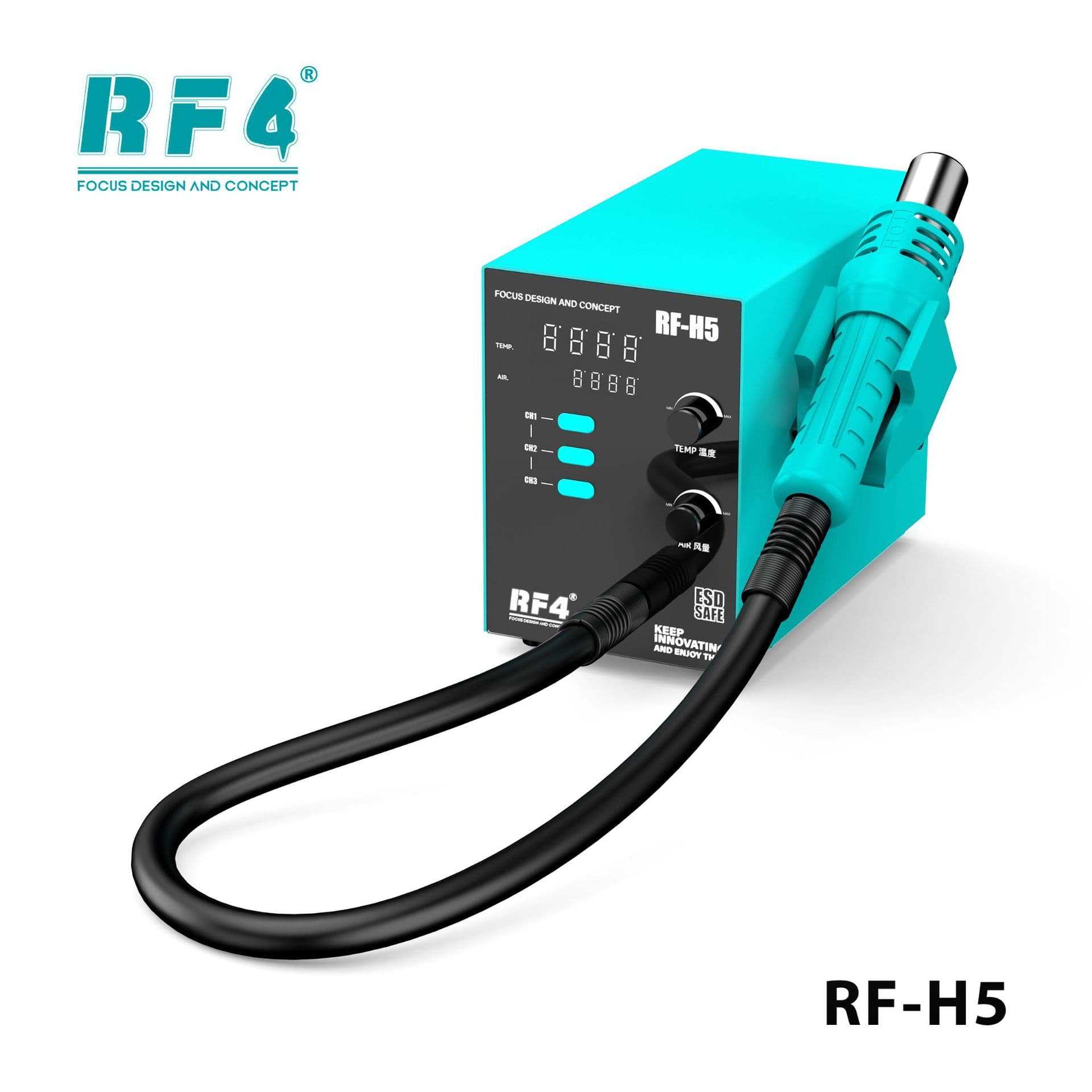 RF4 H7 H6 Hot Air Gun Soldering Iron 2-in-1 Mobile Phone Repair Cyclone Nozzle Desoldering Station Motherboard Desoldering Station
