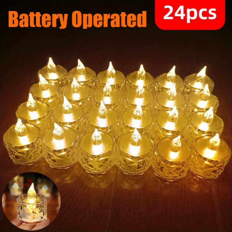 2026 New Model Cross-border Dropshipping 24-piece LED Flameless Candles Romantic Candle Lights