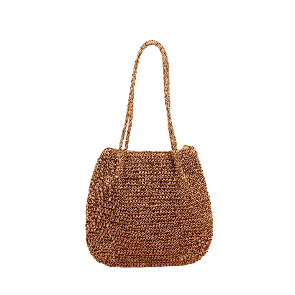 2026 New Large Capacity Straw Woven Bag Women's Casual Fashion Simple Shoulder Bag Beach Bag Vacation Bag