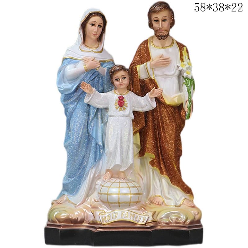 60 Holy Family of Three Resin Wangguang Crafts Three-dimensional Original Statue Painted Ornaments 58*38*22