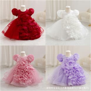 Girl's first birthday princess dress, party outfit Christmas