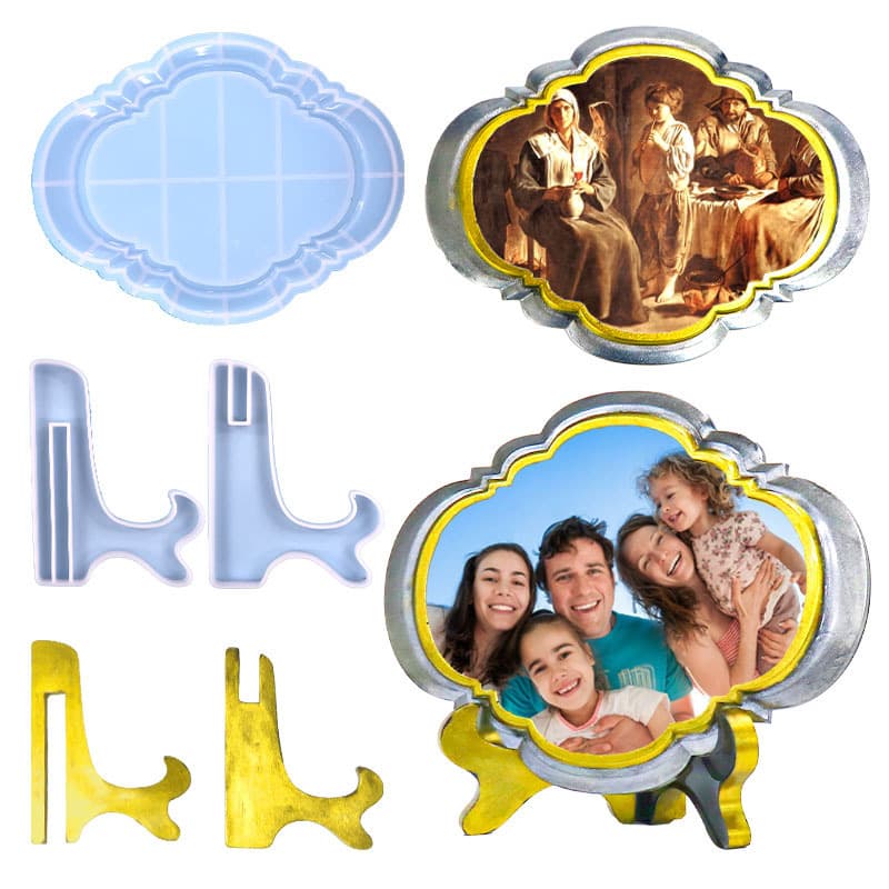 DIY Epoxy Resin Mold Oval European Style Photo Frame Silicone Mold Desktop Resin Ornament Cross-Border Supply