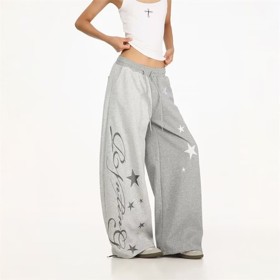 American Retro Printed Sweatpants Women Loose Hip Hop Street Dance Jazz Dance Pants Casual Wide Leg Pants Wholesale