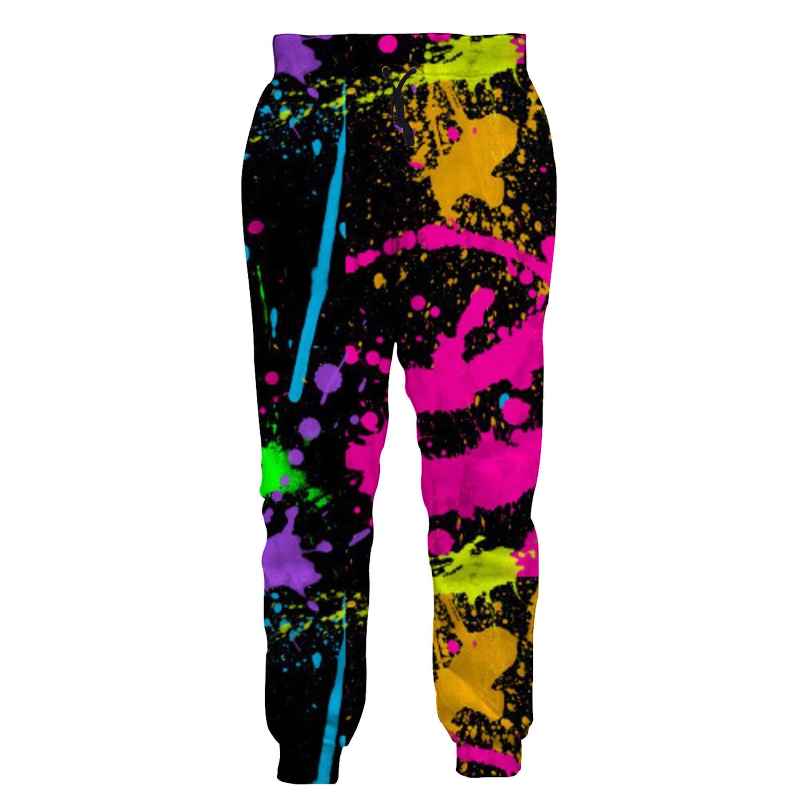 Cross-border Amazon hot selling 3D digital colorful pattern printing men's European and American casual sports loose sweatpants