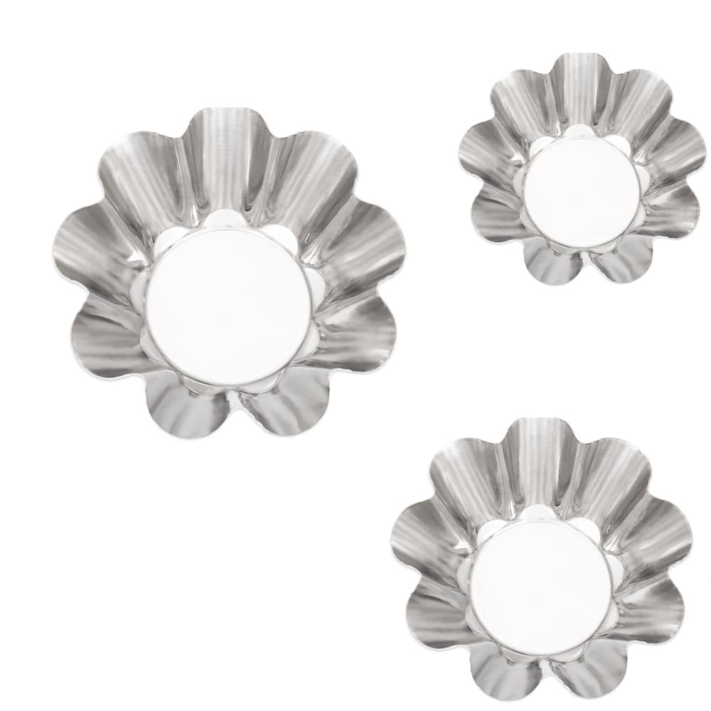 In stock wholesale stainless steel chrysanthemum egg tart mold pie plate jelly mold flat cake mold thick