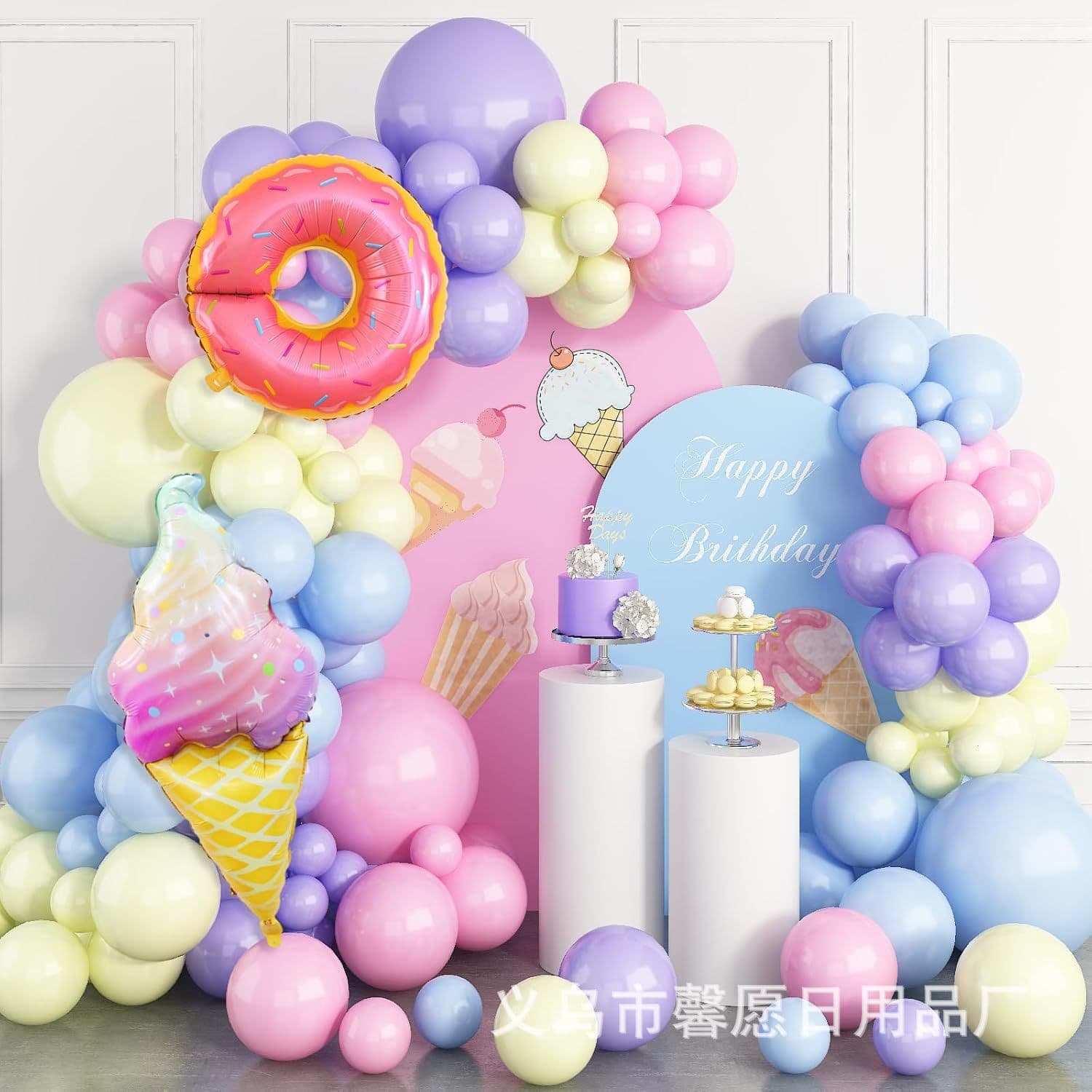 Cross-border Macaron Purple Pink Blue Balloon Arch Set for Baby Shower Birthday Party Wedding Anniversary