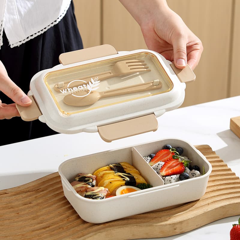 Microwave-Safe Bento Box for Office Workers, Light Meal Fat-Loss Lunch Box, Student Lunchbox, Japanese Style