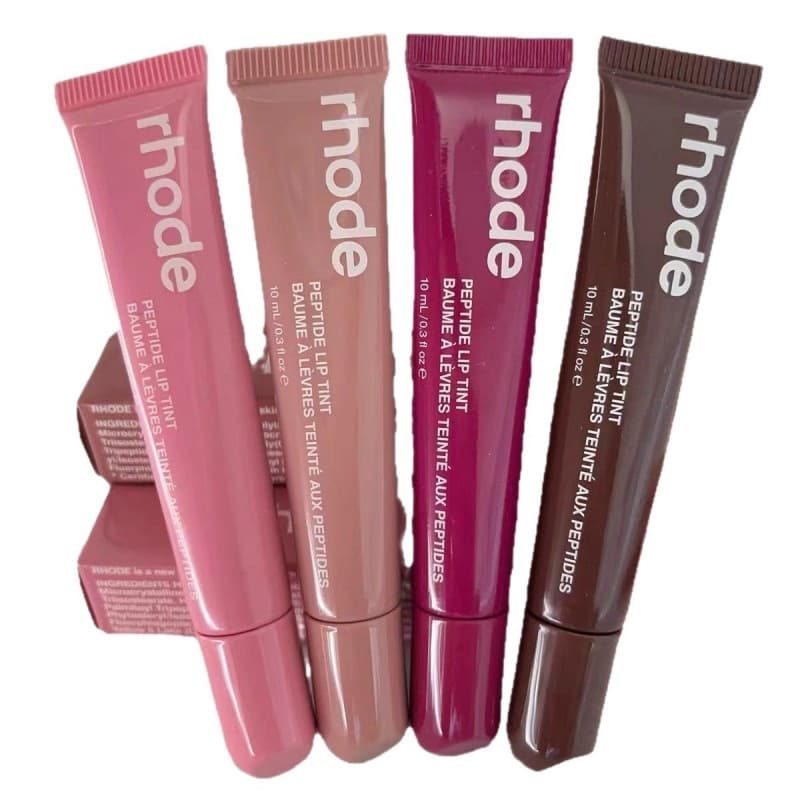 In Stock Rhode Hailey Tinted Lip Gloss Raspberry Ribbon Toast Espresso Lip Gloss Lipstick