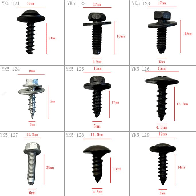 Self-tapping Screws for Toyota Prius RAV4 Avalon Camry Car Bumper Fender Fixing