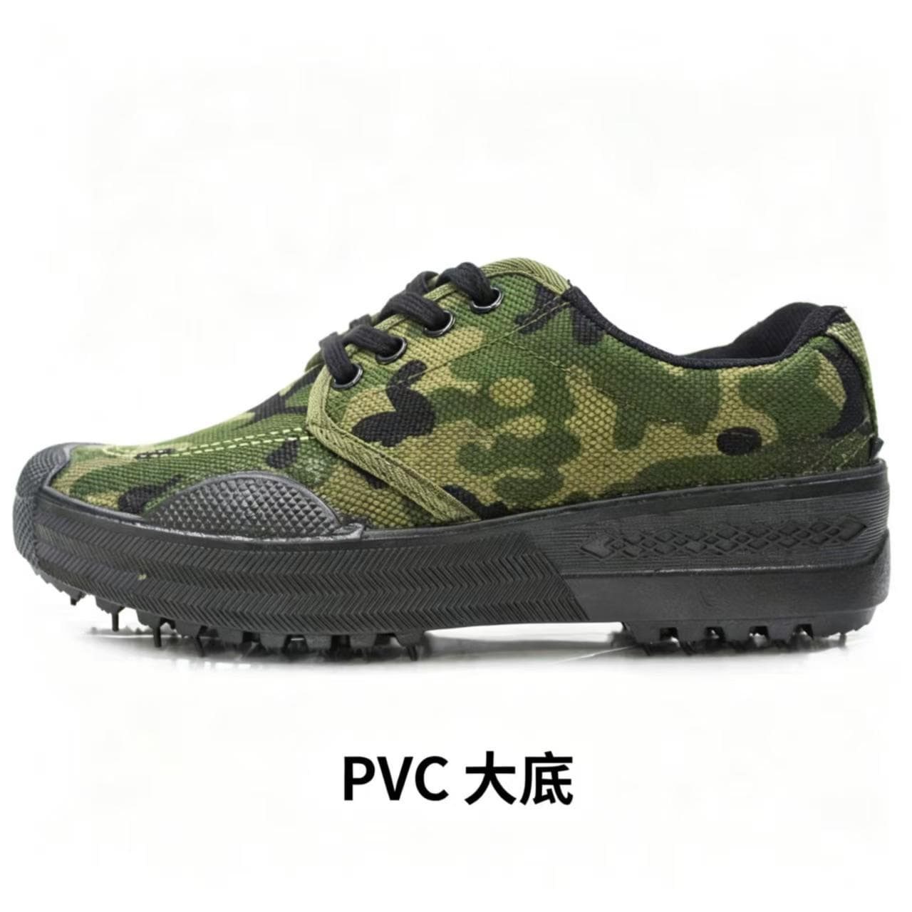 Factory Direct Camouflage Outdoor Training Shoes, Wear-Resistant Work Shoes, Construction Site Shoes, Labor Protection Black Canvas Hiking