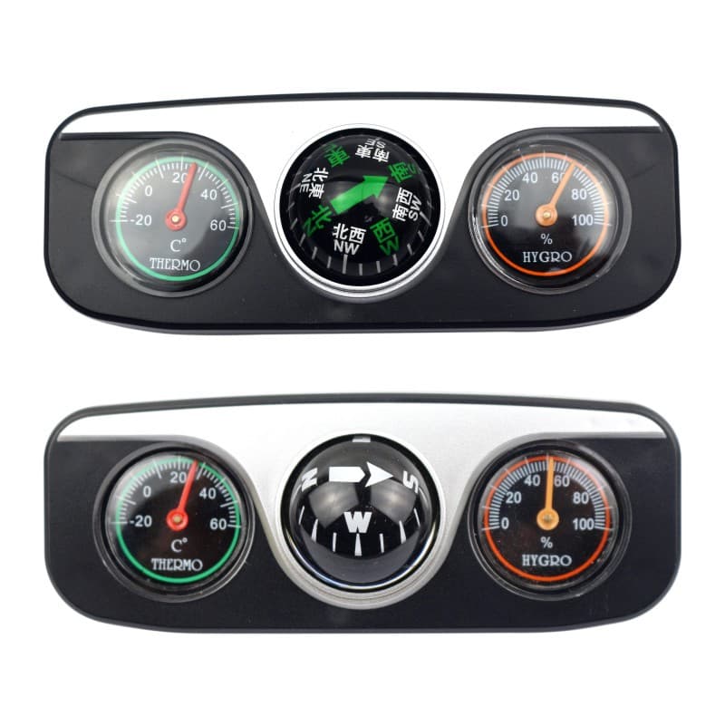 New hot-selling 3-in-1 multifunctional vehicle guide ball compass with thermometer, in-stock car gift