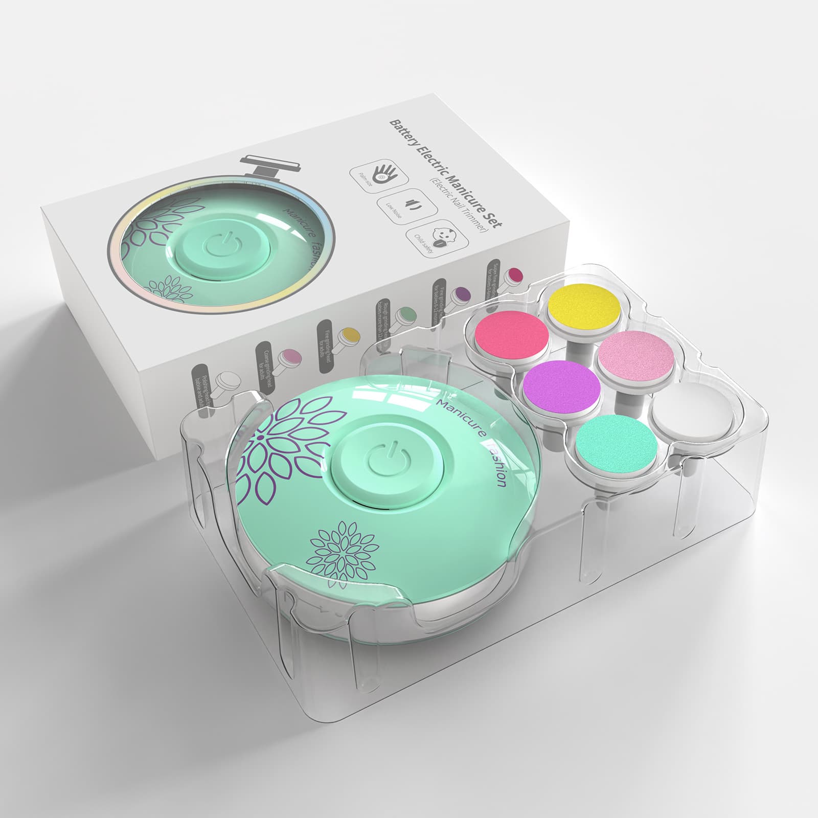 [Color Box with Window] Baby Electric Nail Grinder, Anti-pinch Newborn Nail Clipper, Factory Direct Wholesale