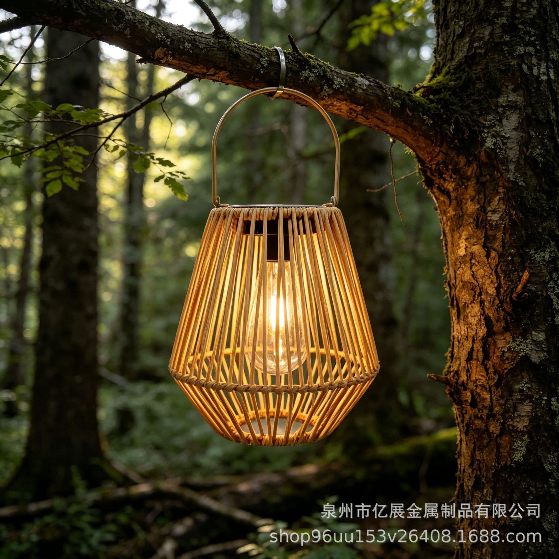 Solar Handmade Rattan Woven Portable Lantern High-Appearance Creative Rattan Woven Decorative Ambient Light Courtyard Garden Decorative Light