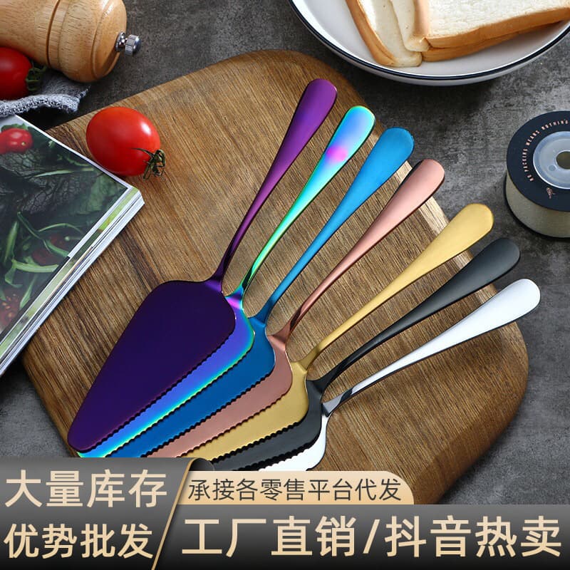 Amazon 1010 Series Stainless Steel Cake Shovel with Serrated Edge, Triangular Spatula, Multi-Purpose Kitchen Baking Pastry Knife