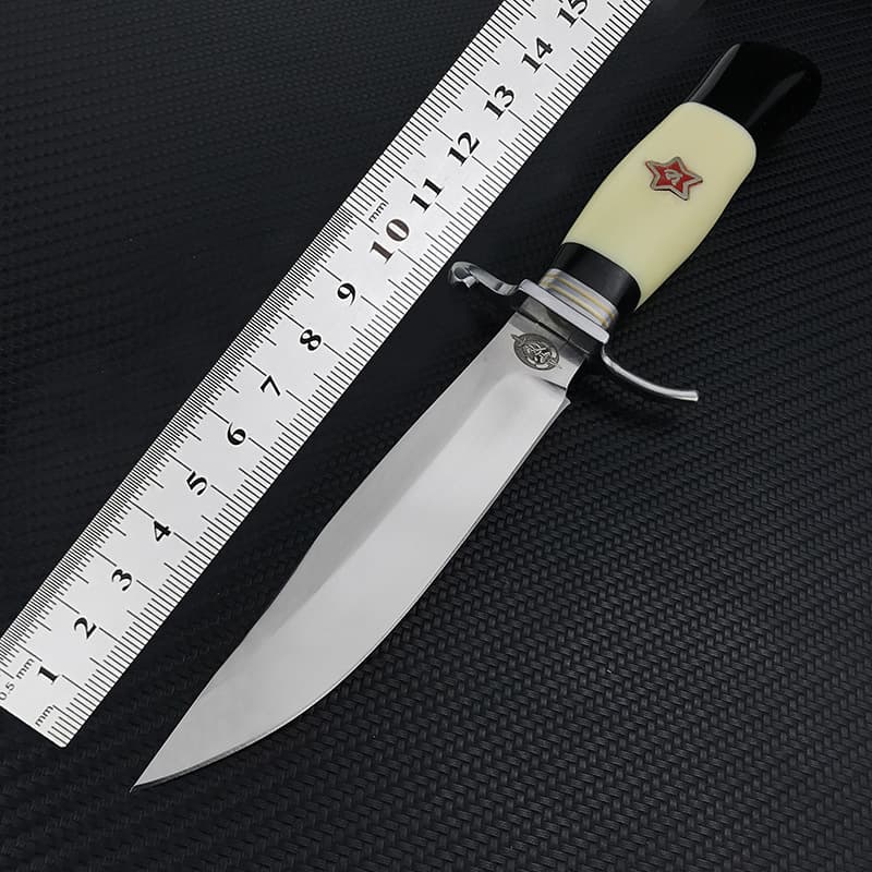 Russian Patriot Generation I Outdoor Knife for Self-Defense, Field Survival, Meat Cutting, BBQ, Small Straight Knife