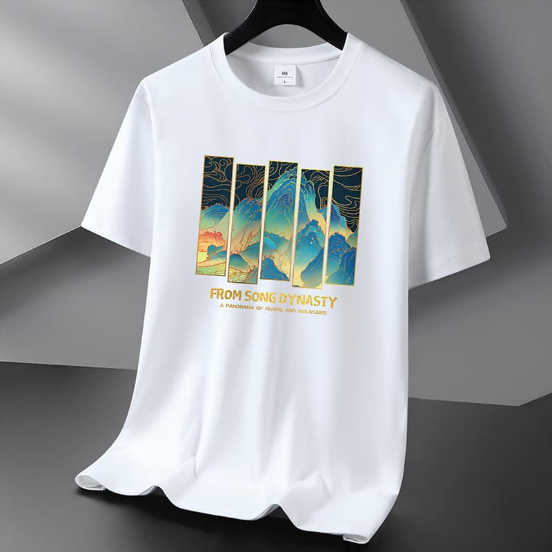 Premium 220G Xinjiang Cotton Short Sleeve T-Shirt Ins Fashion Casual Pure Cotton Men and Women Summer Round Neck Student Half Sleeve Undershirt