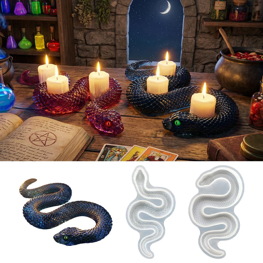 Creative Coiled Snake Mold DIY Simulation Snake Silicone Mold Squishy Mold Aromatherapy Candle Plaster Ornament Mold