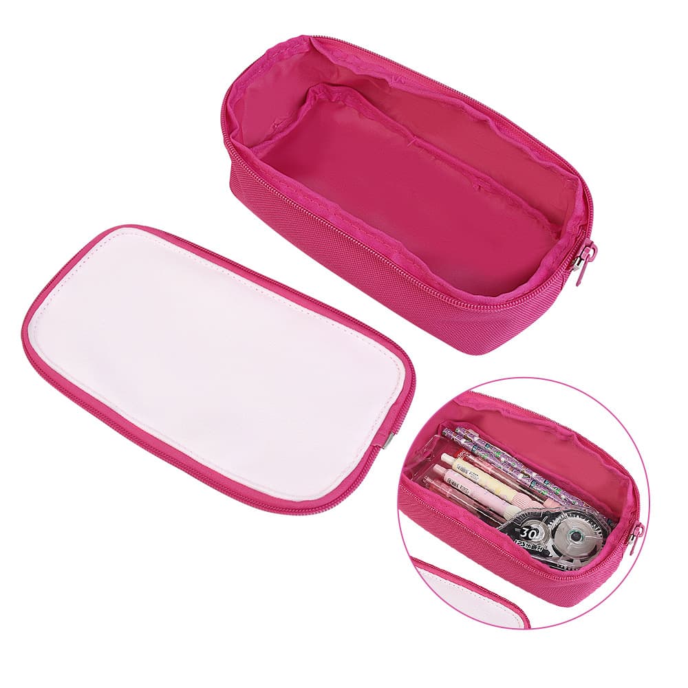 New rose red blank thermal transfer single-layer pencil bag storage bag cosmetic bag detachable blank mobile piece
