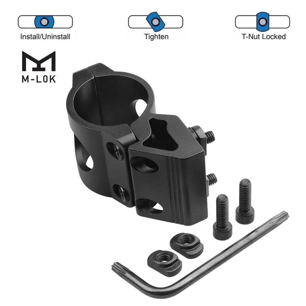 MLOK flashlight clamp aluminum alloy pipe clamp MLOK flashlight clamp 25.4mm flashlight pipe clamp