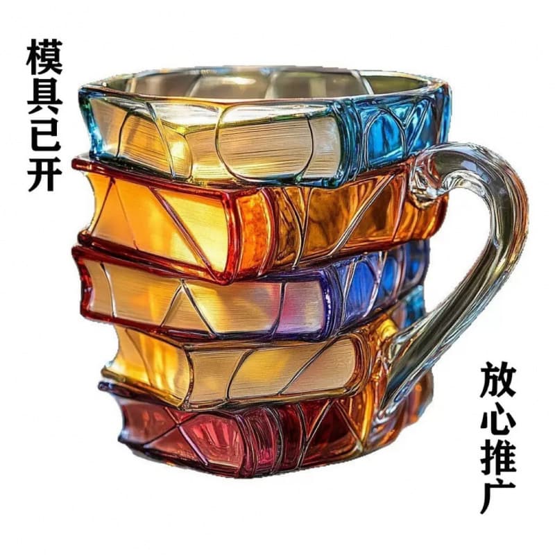 New Cross-border Painted Book Mug Ceramic Coffee Cup Artistic Gift