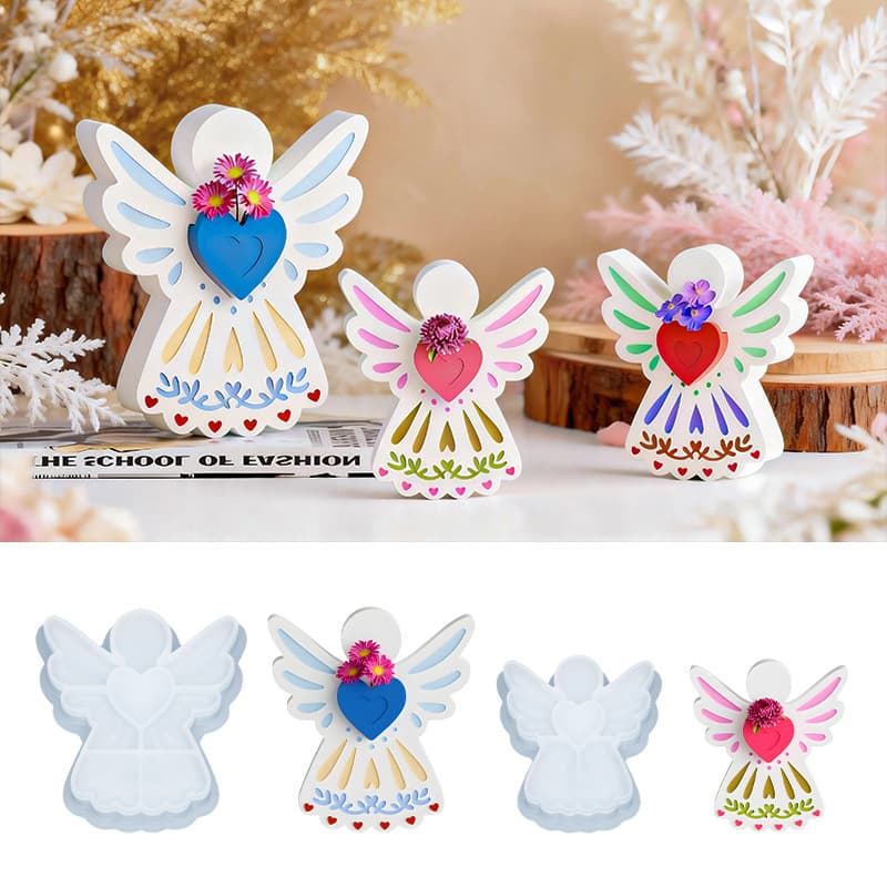 Hot Selling Silicone Mold for DIY Decorative Ornaments, Adjustable Size for Flower Arrangement, Love Angel Candle and Plaster Mold