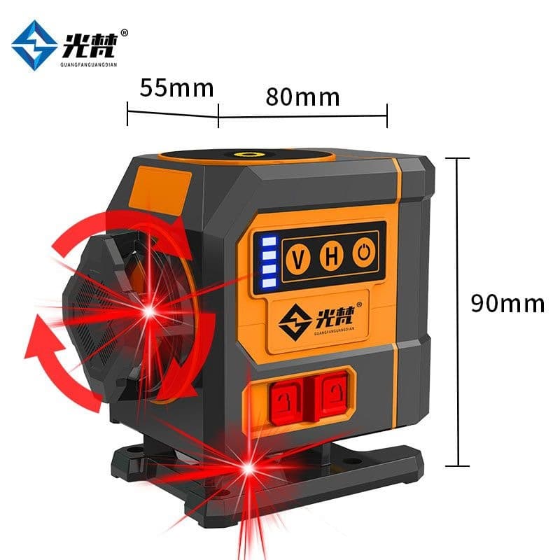 Pujiang new laser level mini small high-precision strong light thin line automatic wiring 12 lines red light wall