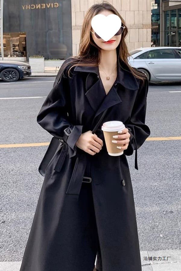Trench Coat British Style Women's Mid-Length Petite New 2025 Elegant Coat Spring Autumn Knee-Length Wrinkle-Resistant