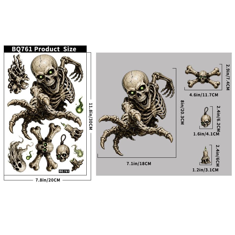 Halloween Decoration Spooky Atmosphere Spider Web Static Sticker Amazon Hot Selling Skeleton Glass Sticker