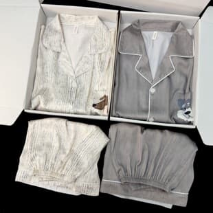 Ice Silk Couple Pajamas Women's 2026 New Summer Short Sleeve Cartoon Little Dog Japanese Loose Men's Loungewear