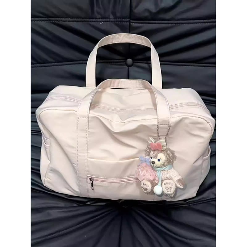 New Fashionable Niche Pink Tote Bag Portable Large Capacity Short Trip Travel Bag Handbag Sports Bag Gym Bag