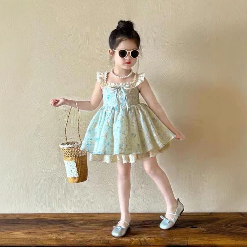 In Stock Quick Ship Girls Floral Dress Summer New Children Strapless Dress Beach Vacation Baby Beach Dress