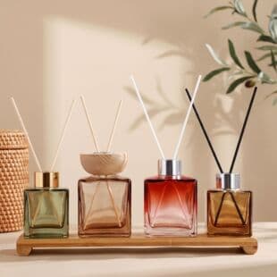 Square Glass Aromatherapy Bottle, Reed Diffuser Bottle, Multi-Color Scented Oil Refill Empty Bottle Wholesale