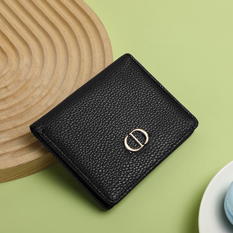 Cross-border Best-selling Soft Leather Short Wallet for Women, Genuine Leather Texture, Compact Ultra-thin Minimalist New Multi-functional Folding Wallet