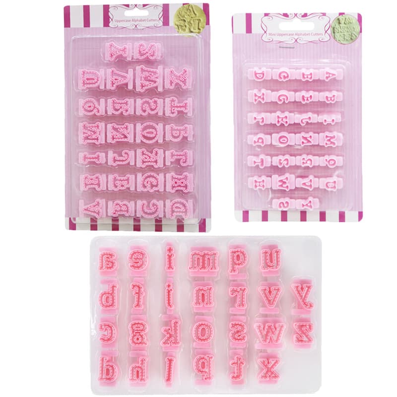 26PCS Upper and Lower Case English Letter Cookie Cutter Set, Fondant Stamp Mold, Biscuit Press Mold, Cake Decorating Cutting Mold