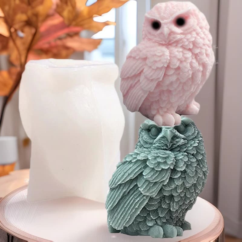 DIY 3D Owl Mold for Handmade Soap, Scented Plaster, Home Decoration, Aromatherapy Candle Silicone Mold