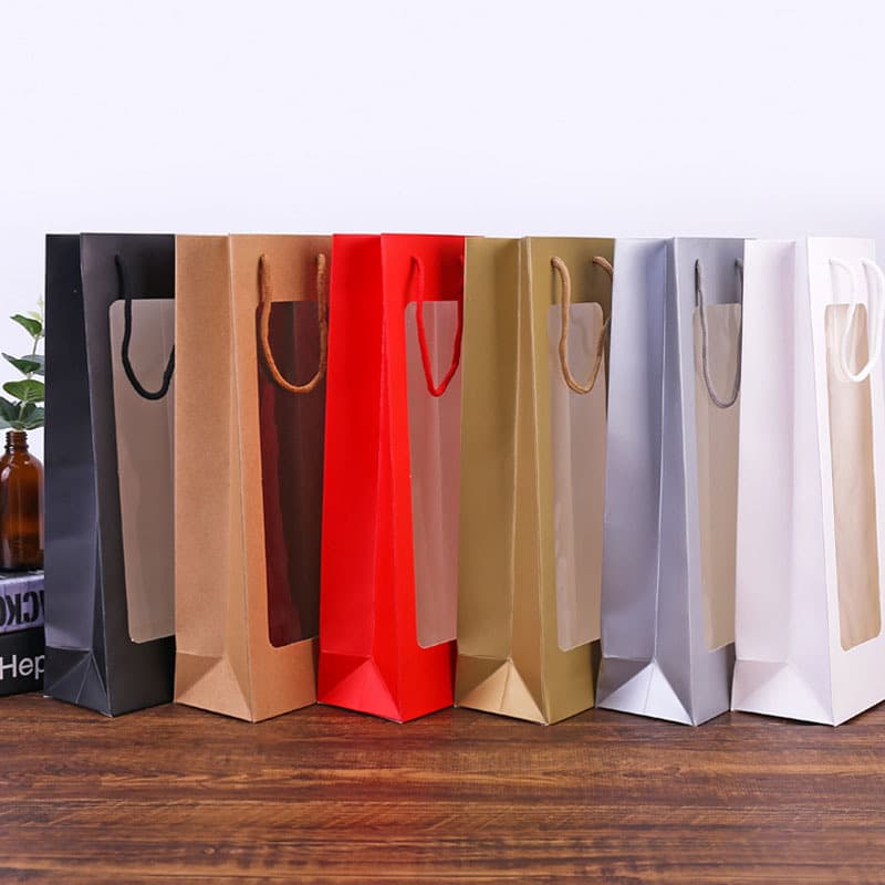 Transparent Window Handle Bag for Teacher's Day Flower Packaging, Exhibition Gift Bag, Companion Toy Window Gift Bag