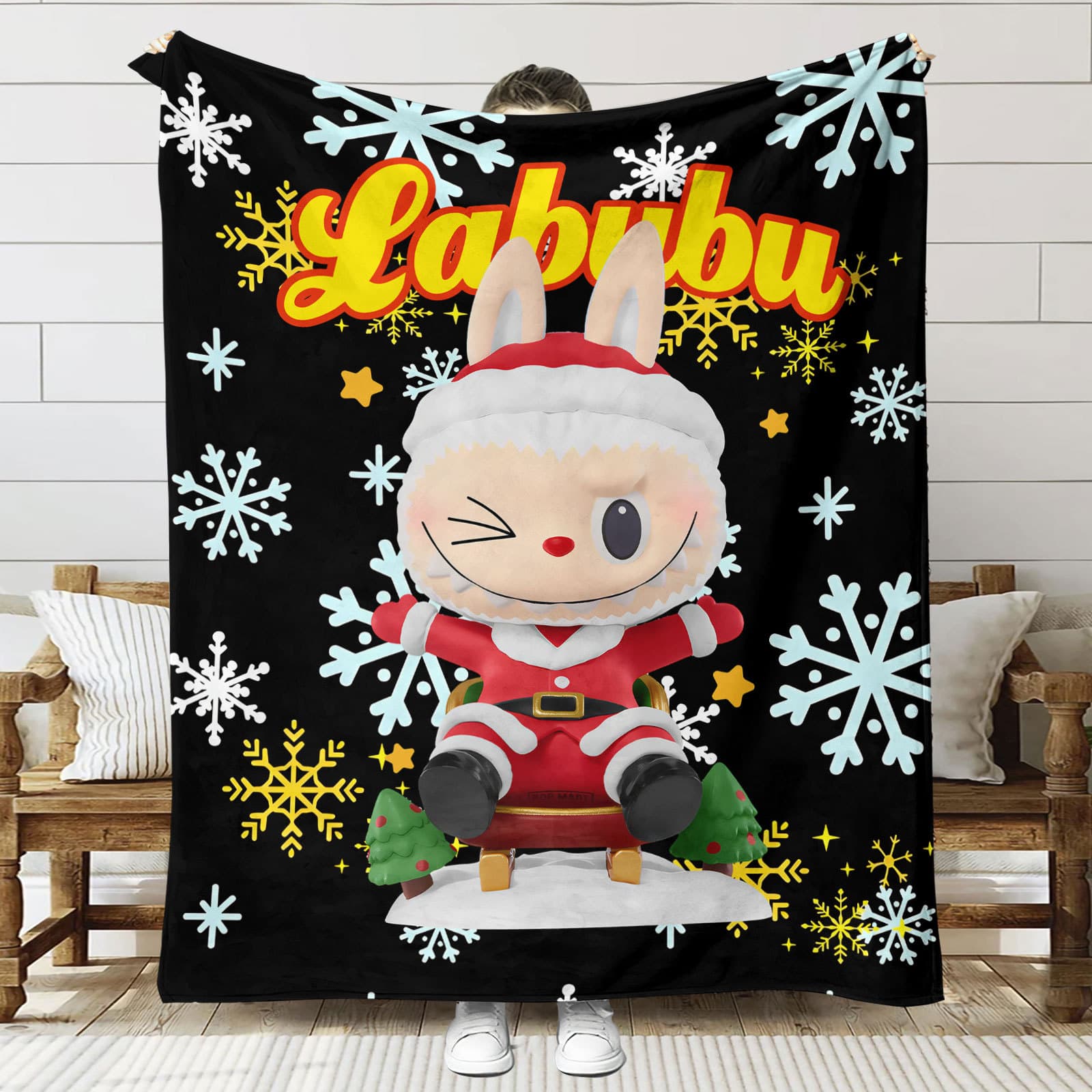Printed Blanket, Flannel Blanket 280GSM, Labubu Pattern
