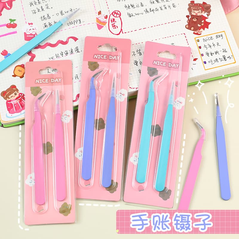 Multifunctional Guka Tweezers, Fresh Handmade DIY Planner Sticker Tool, Creative Macaron Nail Clip