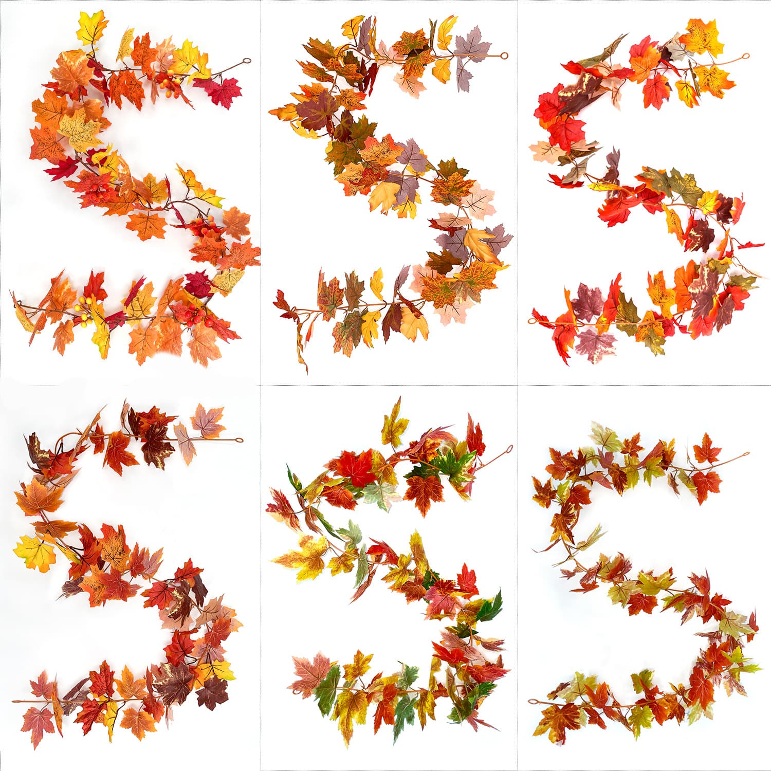 Artificial Red Maple Leaf Vine Wall Hanging Fake Tree Leaves Halloween Theme Window Display Ceiling Decoration Flower Vine