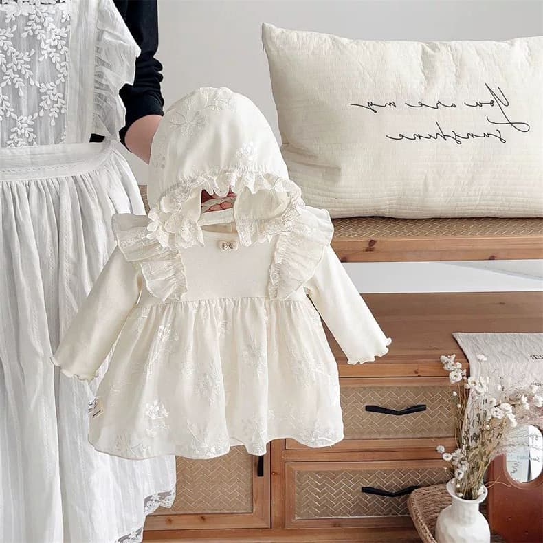 Spring and Autumn baby girl baby clothes, children's personalized trendy brand, Korean style dress, sweet jumpsuit, romper suit