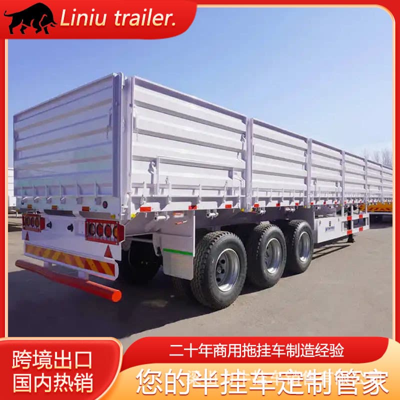 Cross-border Africa 3-axle cargo container transport semi-trailer high barrier plate livestock long-distance transport semi-trailer
