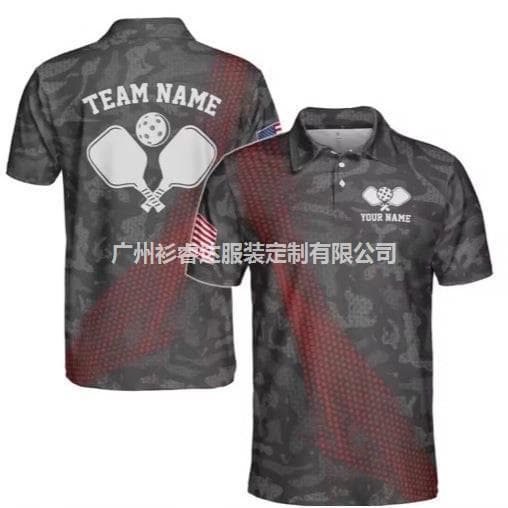 Cross-Border Summer Outdoor Pickleball Pattern Polo Shirt Turn-Down Collar T-Shirt 3D Printed Sports Polo Shirt Custom
