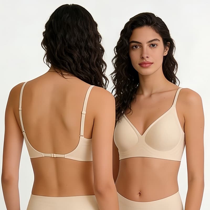Cross-back Sexy Bra for EU/US Market, Wire-free, Seamless, Gel Strip Soft Support Bra