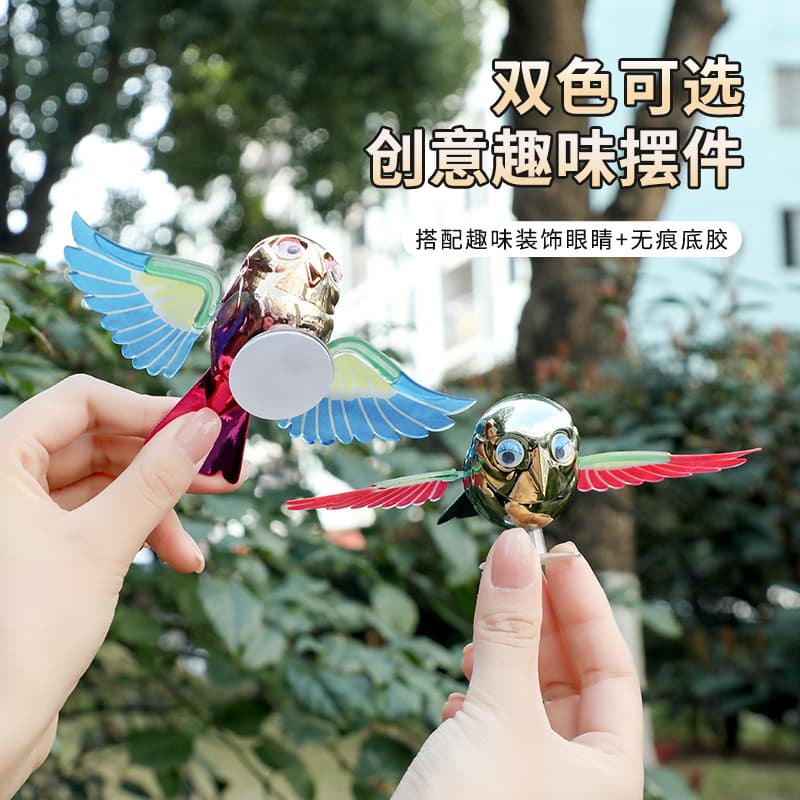 Car Decoration Simulation Flying Bird Vehicle Ornament Helmet Accessory Electric Motorcycle Decoration Creative Ornament