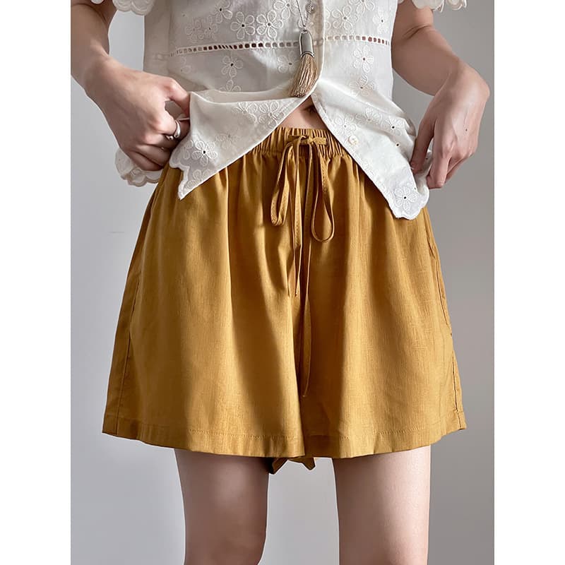 【Ice Thin Shorts】Geming Tencel A-Line Casual Shorts for Women, New Summer Linen Five-Point Shorts N279C