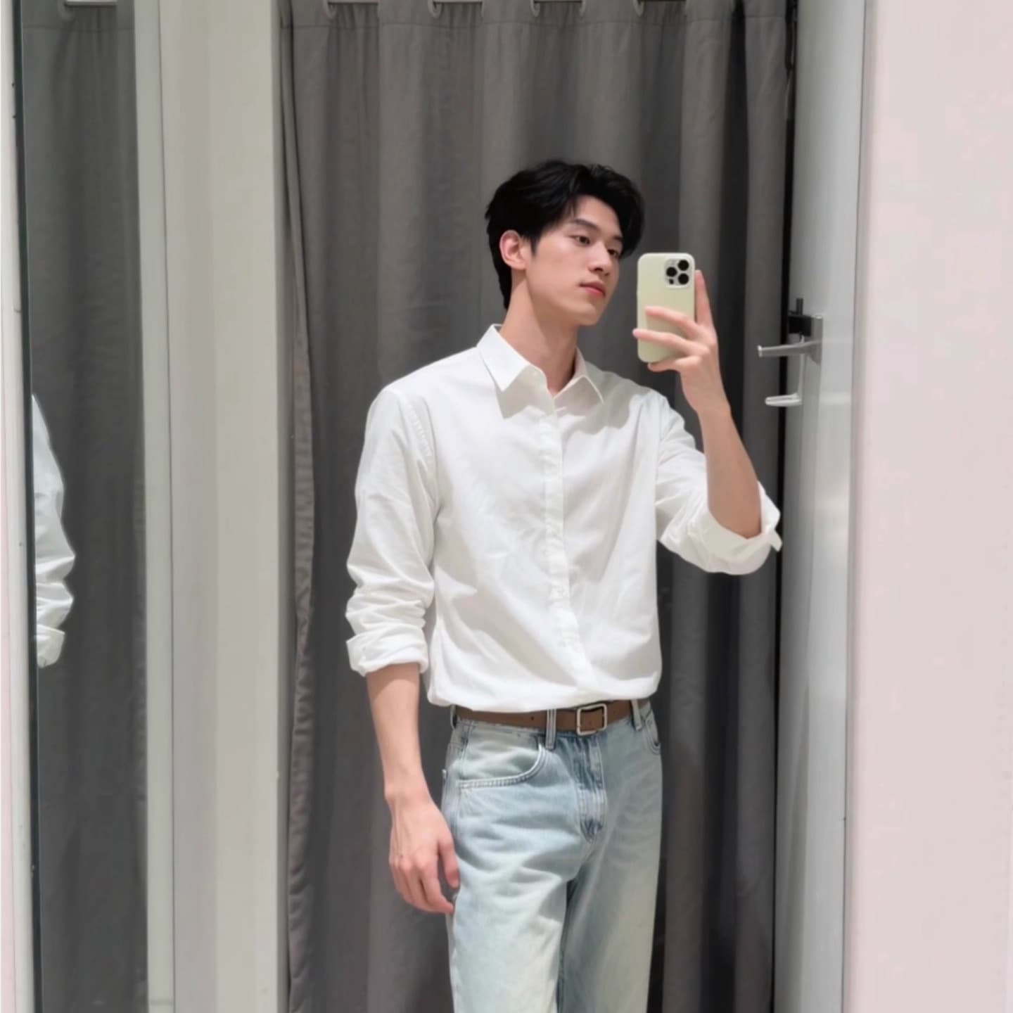 Men's White Shirt - Premium, Edgy, and Understated Long-Sleeve Shirt, Stylish Blazer Inner Layer